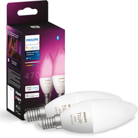 2x Żarówka LED E14 Świeczka B39 5.3W = 40W 470lm 2000-6500K CCT + RGB SMART Inteligentna Bluetooth ZigBee White and Color Ambiance Philips HUE