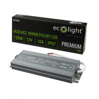 Zasilacz do Taśm LED Hermetyczny 120W 12V 10A IP67 PREMIUM Ecolight